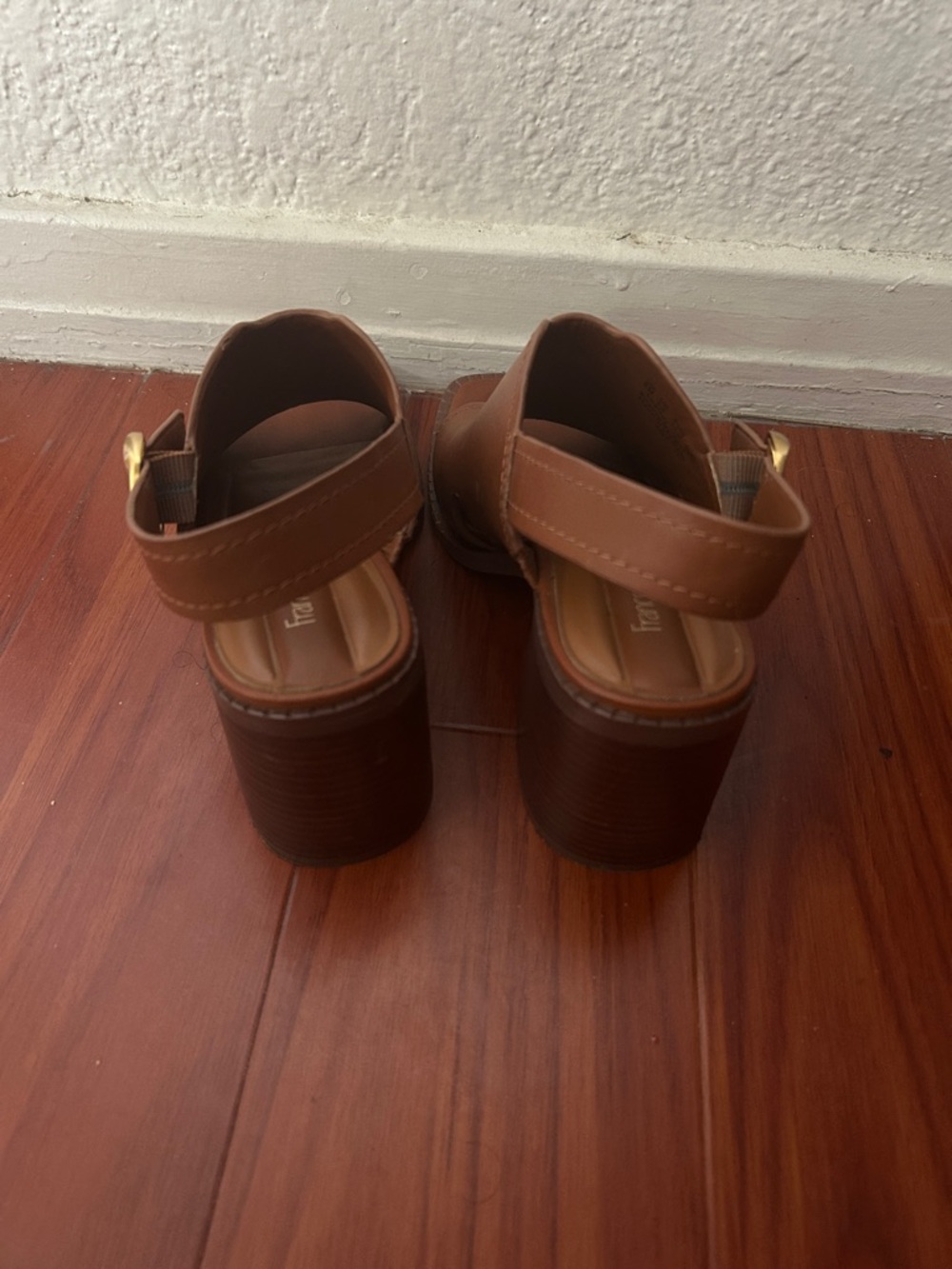 Franco Sarto Tan Brown Open-Toe Slingback Heels - Picture 3 of 3